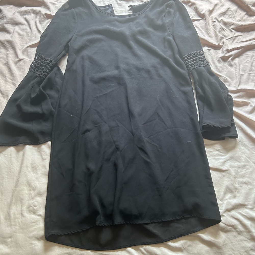 Jella Couture Black Bell Sleeve Dress